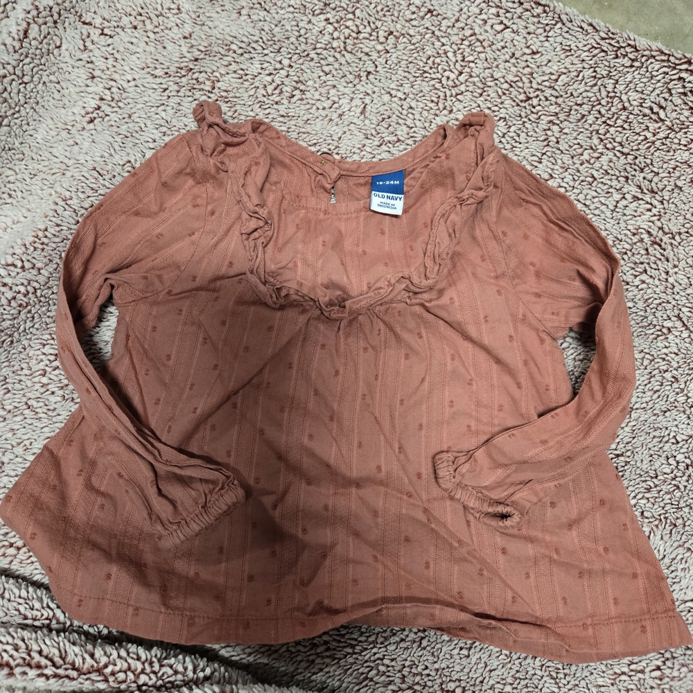 Old Navy Women's Rust Ruffle Blouse